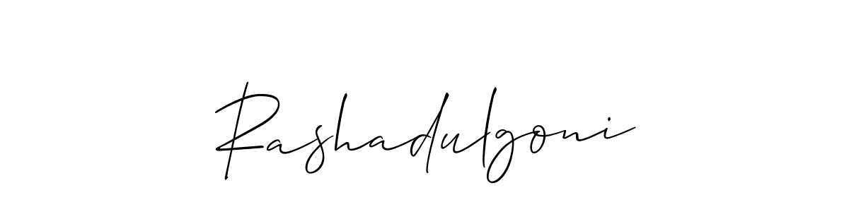 Design your own signature with our free online signature maker. With this signature software, you can create a handwritten (Allison_Script) signature for name Rashadulgoni. Rashadulgoni signature style 2 images and pictures png