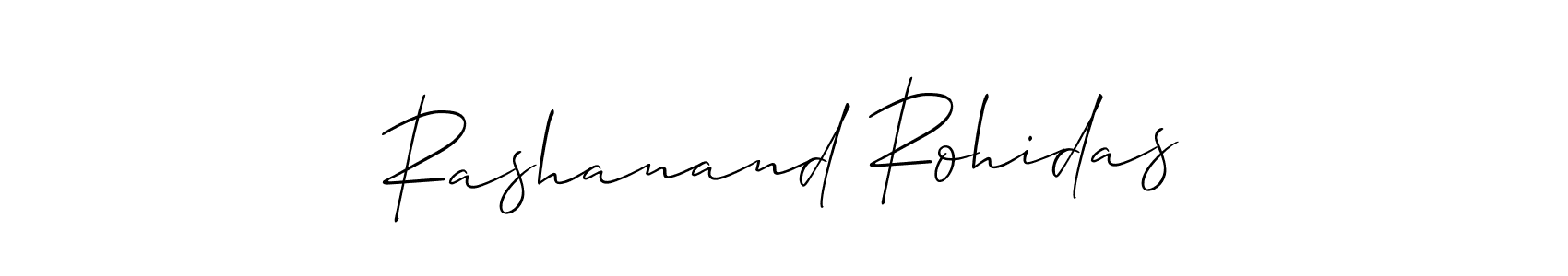 if you are searching for the best signature style for your name Rashanand Rohidas. so please give up your signature search. here we have designed multiple signature styles  using Allison_Script. Rashanand Rohidas signature style 2 images and pictures png