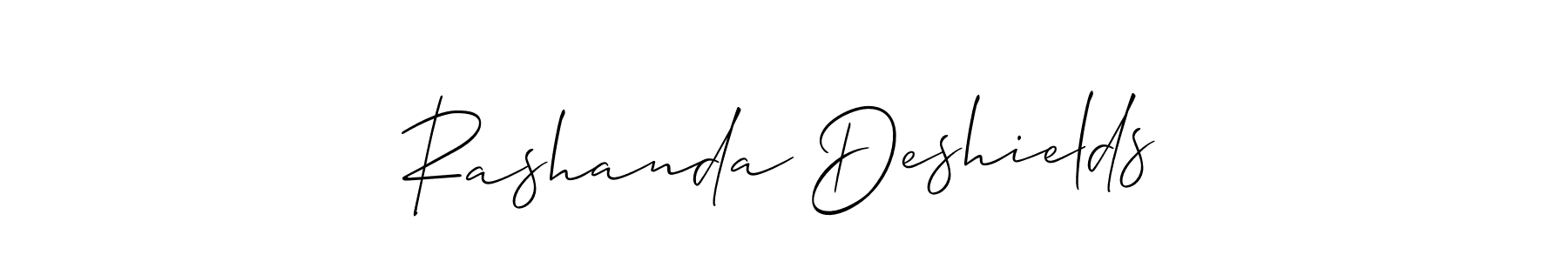 Design your own signature with our free online signature maker. With this signature software, you can create a handwritten (Allison_Script) signature for name Rashanda Deshields. Rashanda Deshields signature style 2 images and pictures png