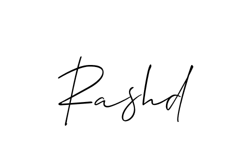 Allison_Script is a professional signature style that is perfect for those who want to add a touch of class to their signature. It is also a great choice for those who want to make their signature more unique. Get Rashd name to fancy signature for free. Rashd signature style 2 images and pictures png