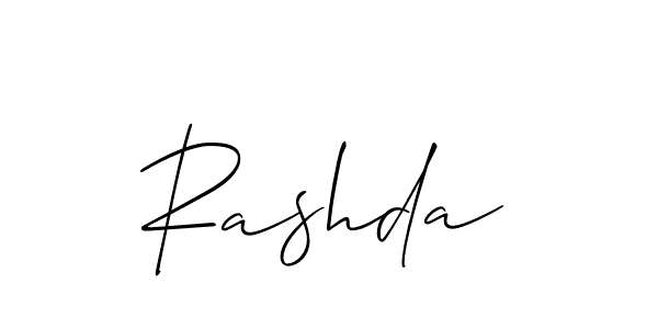 if you are searching for the best signature style for your name Rashda. so please give up your signature search. here we have designed multiple signature styles  using Allison_Script. Rashda signature style 2 images and pictures png