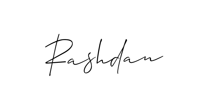 How to make Rashdan signature? Allison_Script is a professional autograph style. Create handwritten signature for Rashdan name. Rashdan signature style 2 images and pictures png