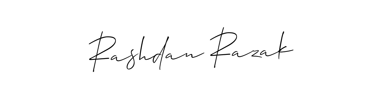 Also we have Rashdan Razak name is the best signature style. Create professional handwritten signature collection using Allison_Script autograph style. Rashdan Razak signature style 2 images and pictures png