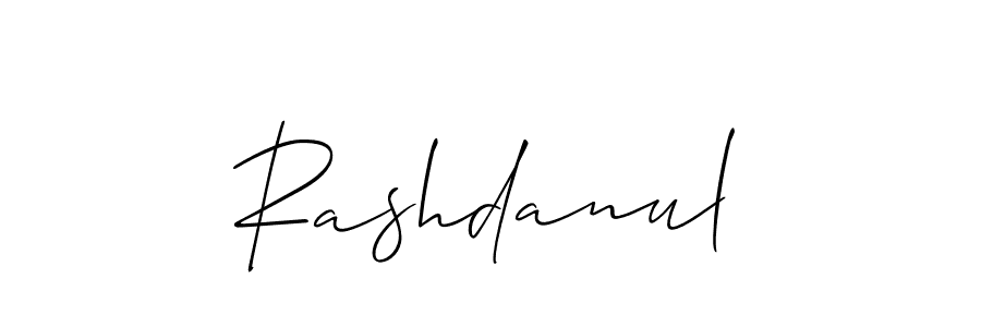 How to Draw Rashdanul signature style? Allison_Script is a latest design signature styles for name Rashdanul. Rashdanul signature style 2 images and pictures png
