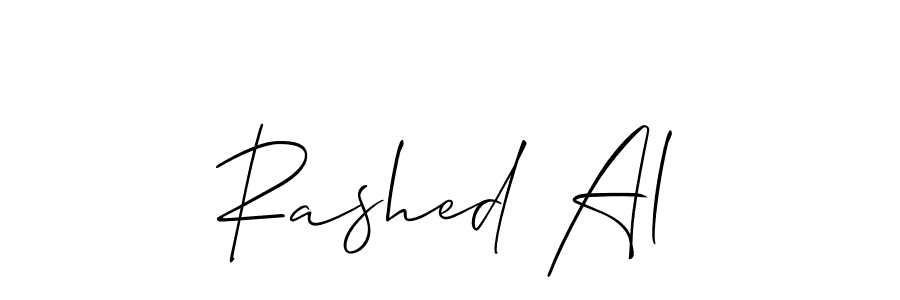 The best way (Allison_Script) to make a short signature is to pick only two or three words in your name. The name Rashed Al include a total of six letters. For converting this name. Rashed Al signature style 2 images and pictures png