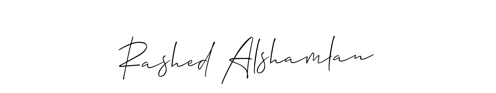 Use a signature maker to create a handwritten signature online. With this signature software, you can design (Allison_Script) your own signature for name Rashed Alshamlan. Rashed Alshamlan signature style 2 images and pictures png