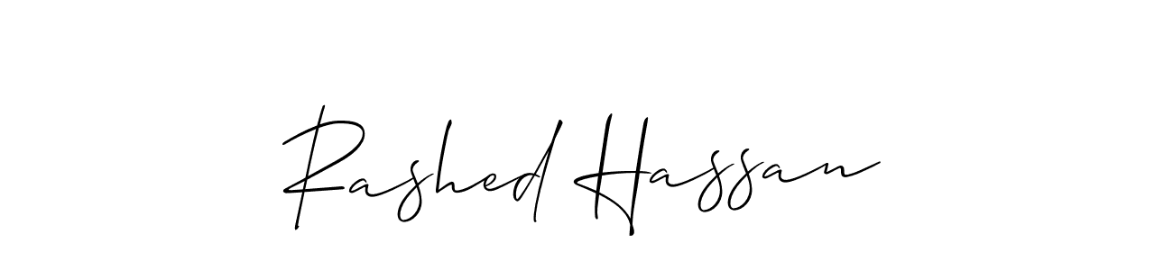 Create a beautiful signature design for name Rashed Hassan. With this signature (Allison_Script) fonts, you can make a handwritten signature for free. Rashed Hassan signature style 2 images and pictures png