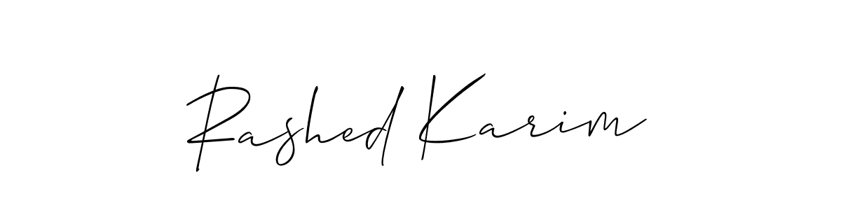 Use a signature maker to create a handwritten signature online. With this signature software, you can design (Allison_Script) your own signature for name Rashed Karim. Rashed Karim signature style 2 images and pictures png