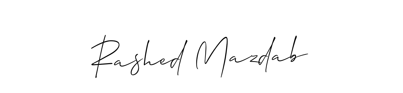 How to Draw Rashed Mazdab signature style? Allison_Script is a latest design signature styles for name Rashed Mazdab. Rashed Mazdab signature style 2 images and pictures png