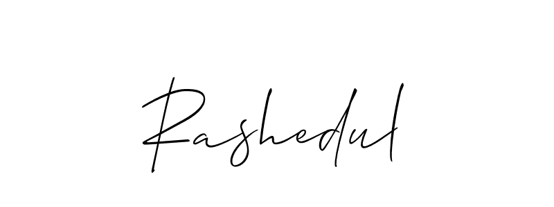 Design your own signature with our free online signature maker. With this signature software, you can create a handwritten (Allison_Script) signature for name Rashedul. Rashedul signature style 2 images and pictures png