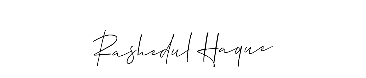 Design your own signature with our free online signature maker. With this signature software, you can create a handwritten (Allison_Script) signature for name Rashedul Haque. Rashedul Haque signature style 2 images and pictures png