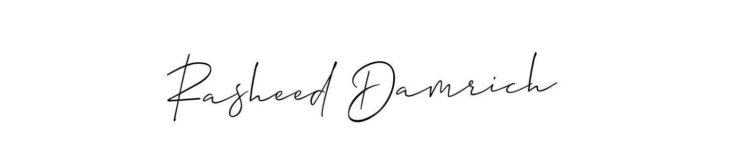 See photos of Rasheed Damrich official signature by Spectra . Check more albums & portfolios. Read reviews & check more about Allison_Script font. Rasheed Damrich signature style 2 images and pictures png