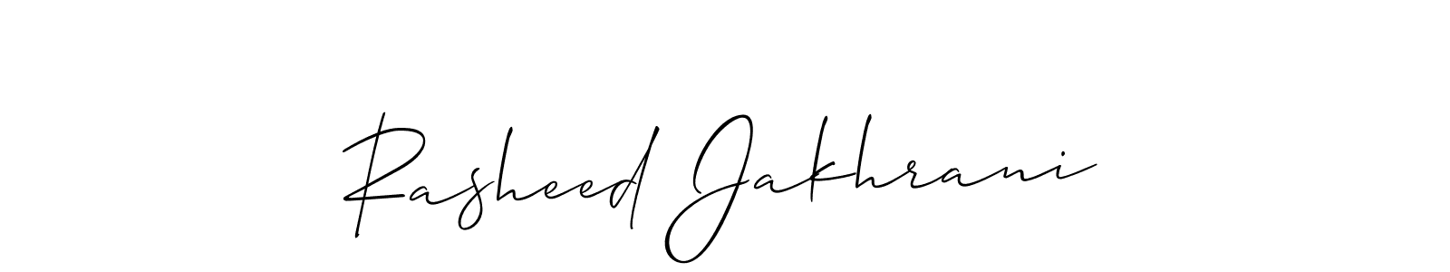 Rasheed Jakhrani stylish signature style. Best Handwritten Sign (Allison_Script) for my name. Handwritten Signature Collection Ideas for my name Rasheed Jakhrani. Rasheed Jakhrani signature style 2 images and pictures png