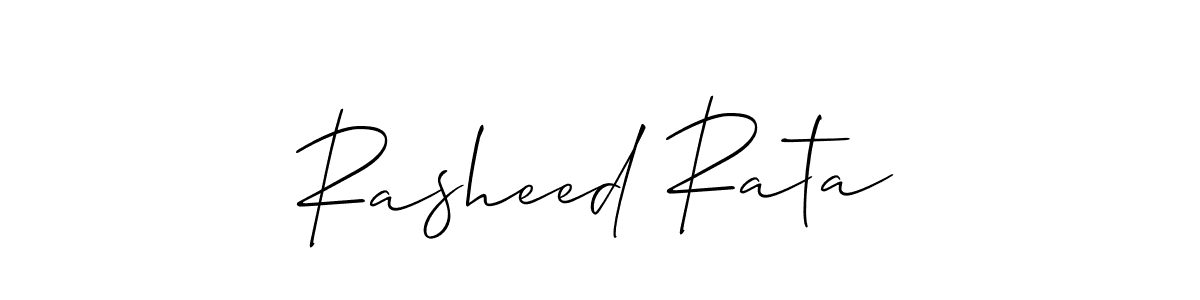 Make a beautiful signature design for name Rasheed Rata. With this signature (Allison_Script) style, you can create a handwritten signature for free. Rasheed Rata signature style 2 images and pictures png