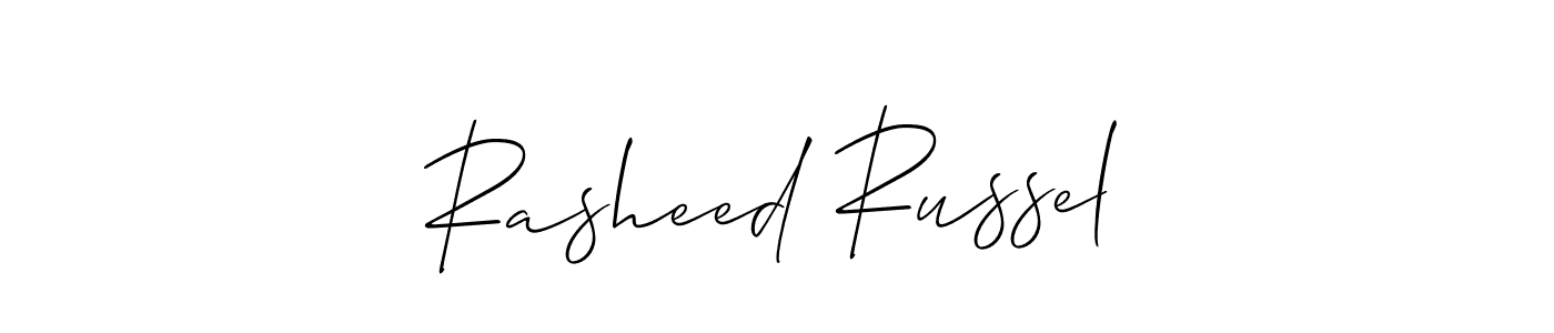 This is the best signature style for the Rasheed Russel name. Also you like these signature font (Allison_Script). Mix name signature. Rasheed Russel signature style 2 images and pictures png