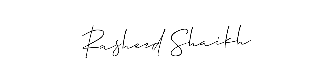 Design your own signature with our free online signature maker. With this signature software, you can create a handwritten (Allison_Script) signature for name Rasheed Shaikh. Rasheed Shaikh signature style 2 images and pictures png