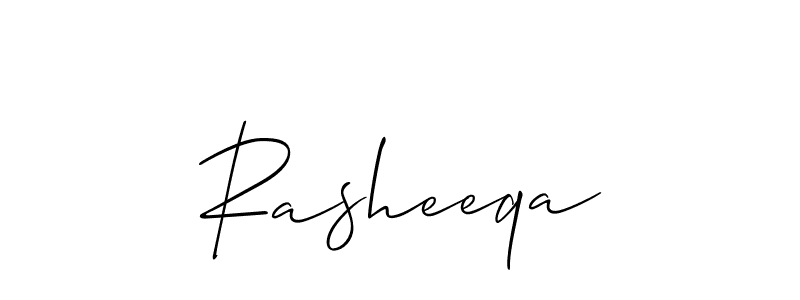 Rasheeqa stylish signature style. Best Handwritten Sign (Allison_Script) for my name. Handwritten Signature Collection Ideas for my name Rasheeqa. Rasheeqa signature style 2 images and pictures png