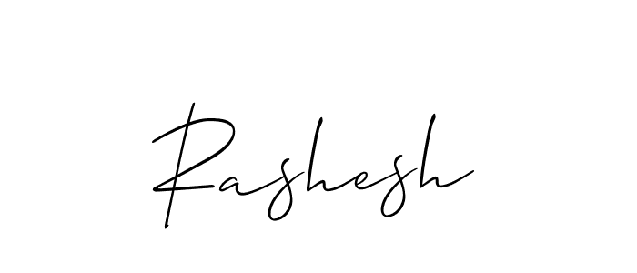 Design your own signature with our free online signature maker. With this signature software, you can create a handwritten (Allison_Script) signature for name Rashesh. Rashesh signature style 2 images and pictures png