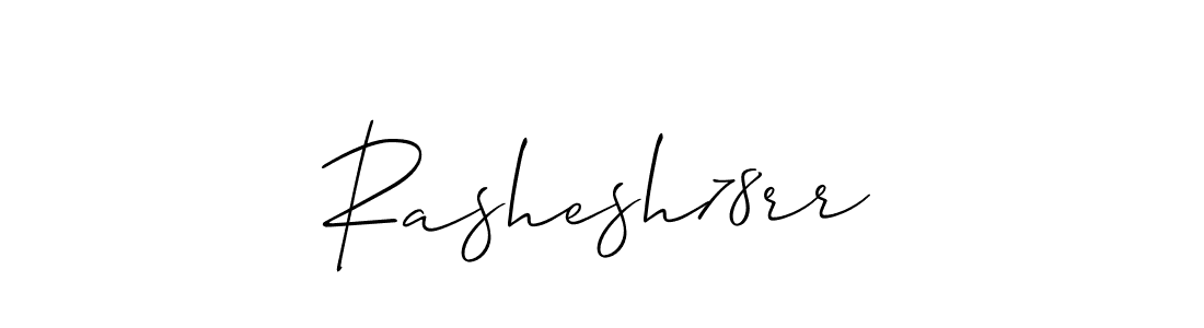 Also You can easily find your signature by using the search form. We will create Rashesh78rr name handwritten signature images for you free of cost using Allison_Script sign style. Rashesh78rr signature style 2 images and pictures png