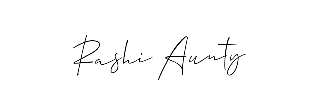 Create a beautiful signature design for name Rashi Aunty. With this signature (Allison_Script) fonts, you can make a handwritten signature for free. Rashi Aunty signature style 2 images and pictures png