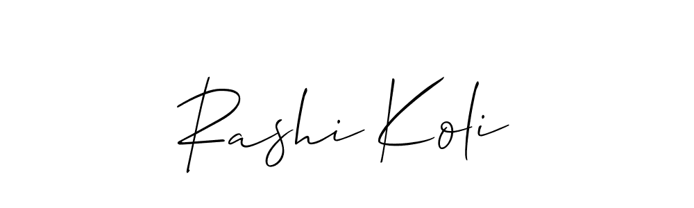 The best way (Allison_Script) to make a short signature is to pick only two or three words in your name. The name Rashi Koli include a total of six letters. For converting this name. Rashi Koli signature style 2 images and pictures png
