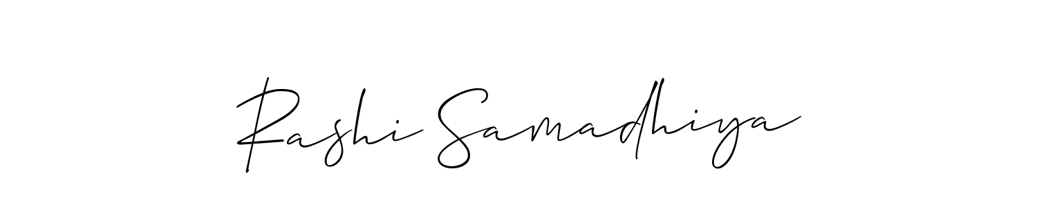Create a beautiful signature design for name Rashi Samadhiya. With this signature (Allison_Script) fonts, you can make a handwritten signature for free. Rashi Samadhiya signature style 2 images and pictures png