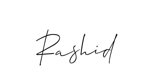 Design your own signature with our free online signature maker. With this signature software, you can create a handwritten (Allison_Script) signature for name Rashid. Rashid signature style 2 images and pictures png
