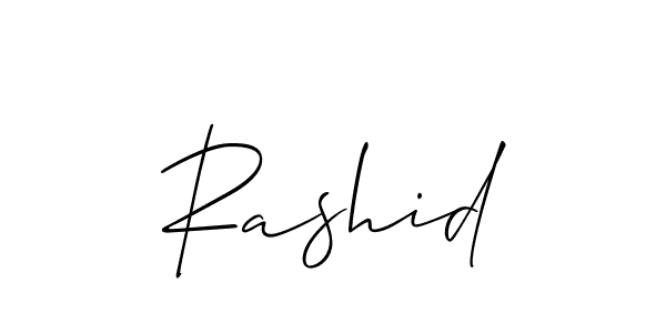 Design your own signature with our free online signature maker. With this signature software, you can create a handwritten (Allison_Script) signature for name Rashid. Rashid signature style 2 images and pictures png