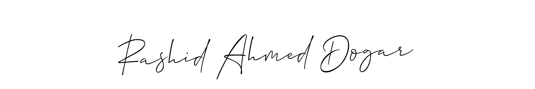 Also we have Rashid Ahmed Dogar name is the best signature style. Create professional handwritten signature collection using Allison_Script autograph style. Rashid Ahmed Dogar signature style 2 images and pictures png