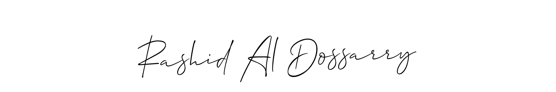 This is the best signature style for the Rashid Al Dossarry name. Also you like these signature font (Allison_Script). Mix name signature. Rashid Al Dossarry signature style 2 images and pictures png