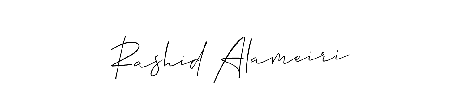 Make a beautiful signature design for name Rashid Alameiri. With this signature (Allison_Script) style, you can create a handwritten signature for free. Rashid Alameiri signature style 2 images and pictures png