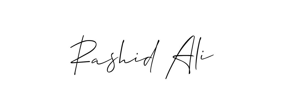 Make a beautiful signature design for name Rashid Ali. With this signature (Allison_Script) style, you can create a handwritten signature for free. Rashid Ali signature style 2 images and pictures png