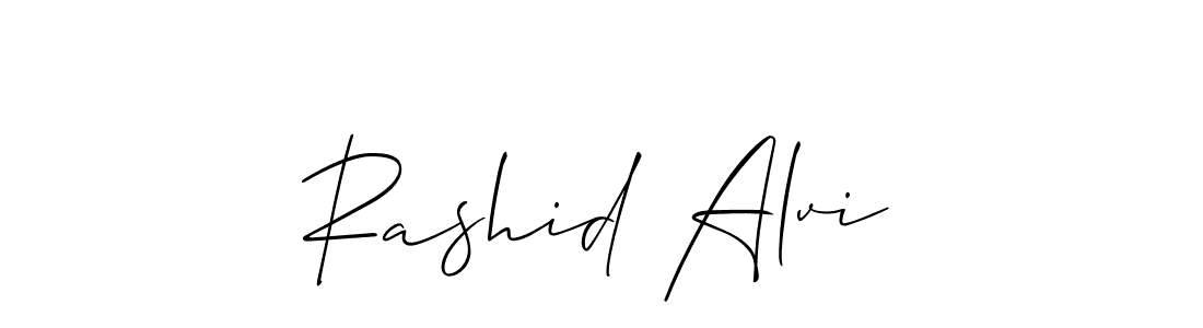 How to Draw Rashid Alvi signature style? Allison_Script is a latest design signature styles for name Rashid Alvi. Rashid Alvi signature style 2 images and pictures png