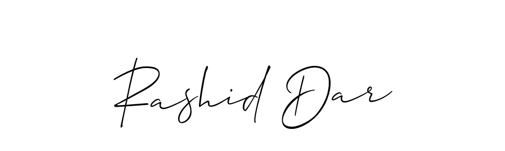 Make a beautiful signature design for name Rashid Dar. With this signature (Allison_Script) style, you can create a handwritten signature for free. Rashid Dar signature style 2 images and pictures png