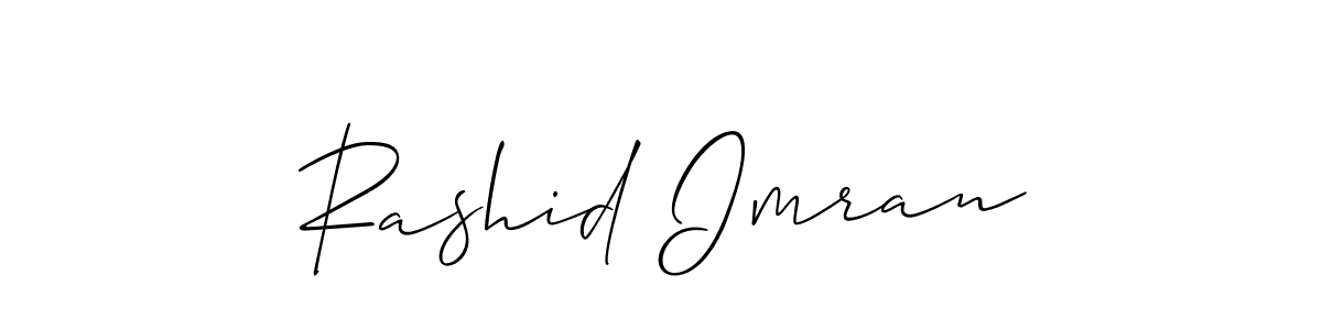 Make a beautiful signature design for name Rashid Imran. With this signature (Allison_Script) style, you can create a handwritten signature for free. Rashid Imran signature style 2 images and pictures png