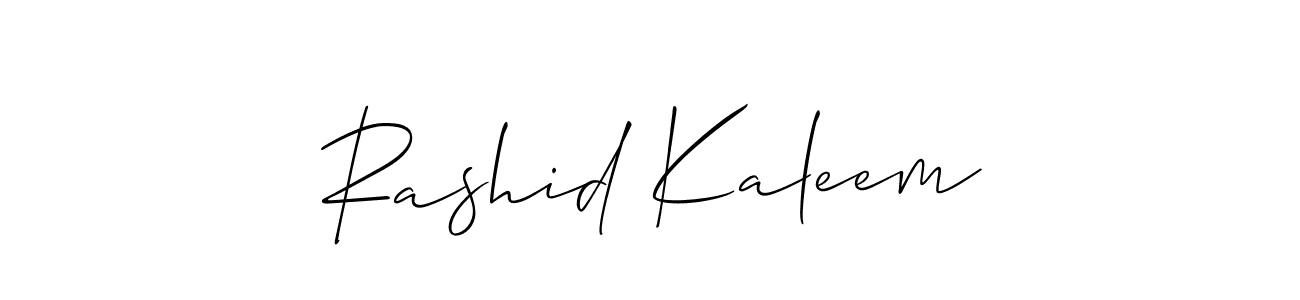 Create a beautiful signature design for name Rashid Kaleem. With this signature (Allison_Script) fonts, you can make a handwritten signature for free. Rashid Kaleem signature style 2 images and pictures png