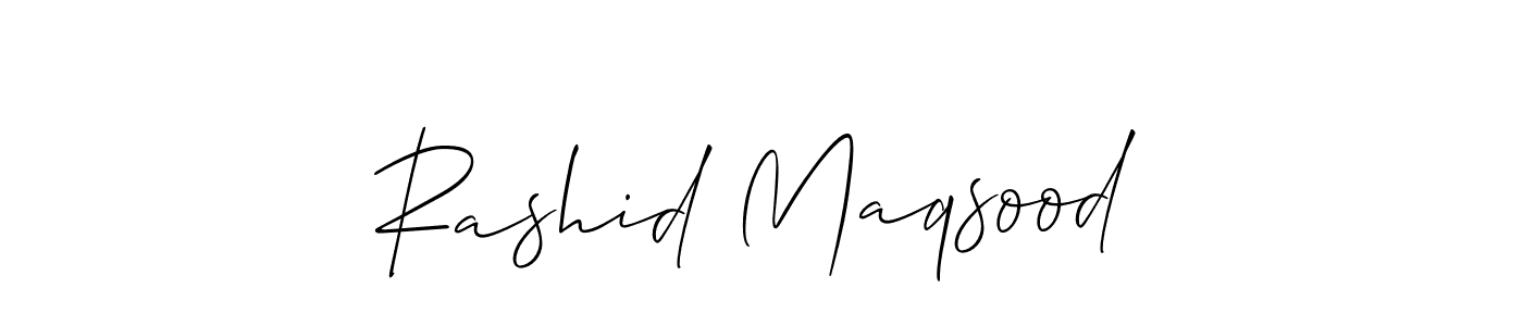 Also You can easily find your signature by using the search form. We will create Rashid Maqsood name handwritten signature images for you free of cost using Allison_Script sign style. Rashid Maqsood signature style 2 images and pictures png