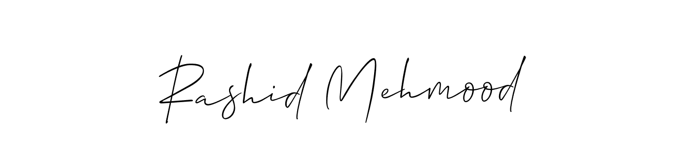 How to make Rashid Mehmood name signature. Use Allison_Script style for creating short signs online. This is the latest handwritten sign. Rashid Mehmood signature style 2 images and pictures png