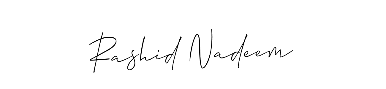 Design your own signature with our free online signature maker. With this signature software, you can create a handwritten (Allison_Script) signature for name Rashid Nadeem. Rashid Nadeem signature style 2 images and pictures png