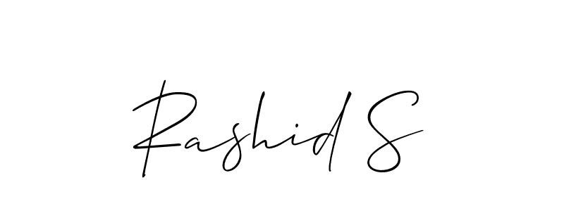 Use a signature maker to create a handwritten signature online. With this signature software, you can design (Allison_Script) your own signature for name Rashid S. Rashid S signature style 2 images and pictures png