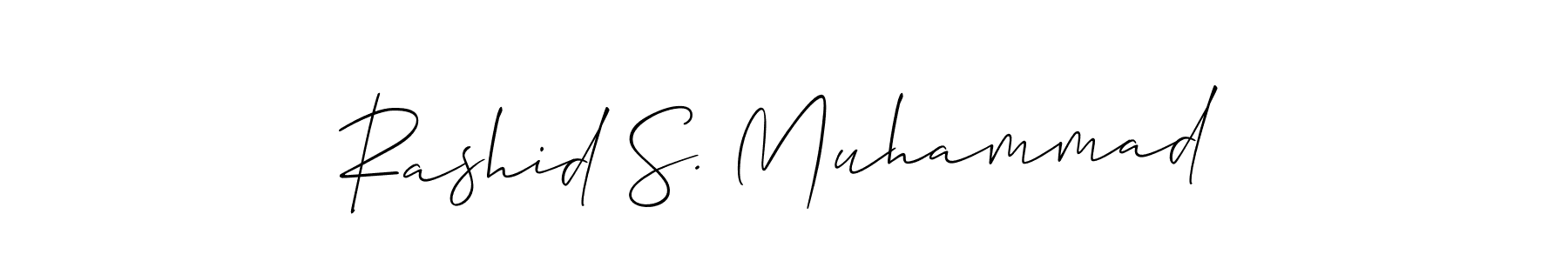 if you are searching for the best signature style for your name Rashid S. Muhammad. so please give up your signature search. here we have designed multiple signature styles  using Allison_Script. Rashid S. Muhammad signature style 2 images and pictures png