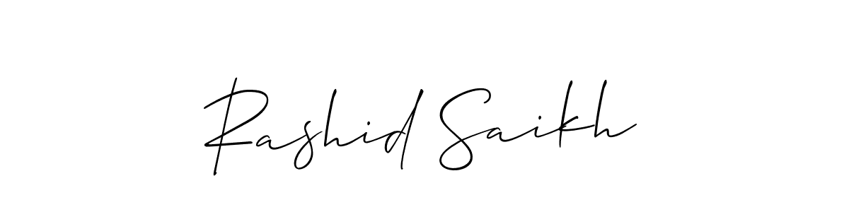 How to make Rashid Saikh signature? Allison_Script is a professional autograph style. Create handwritten signature for Rashid Saikh name. Rashid Saikh signature style 2 images and pictures png