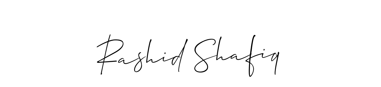 It looks lik you need a new signature style for name Rashid Shafiq. Design unique handwritten (Allison_Script) signature with our free signature maker in just a few clicks. Rashid Shafiq signature style 2 images and pictures png