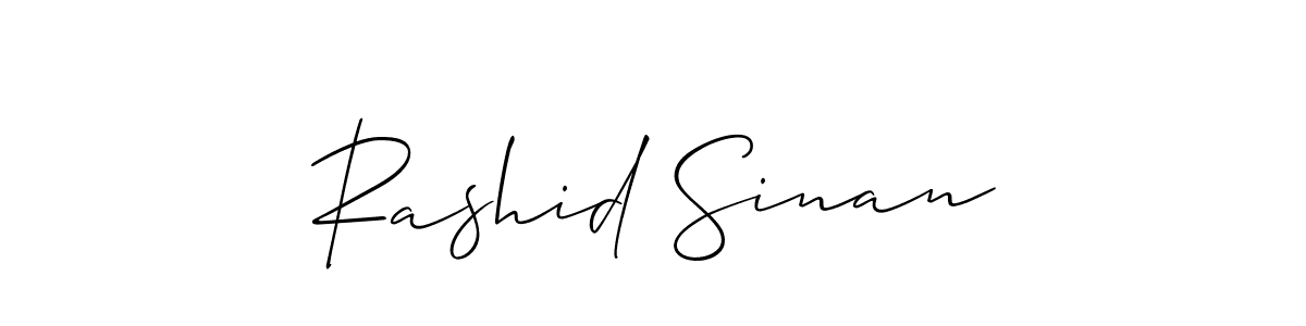 Also we have Rashid Sinan name is the best signature style. Create professional handwritten signature collection using Allison_Script autograph style. Rashid Sinan signature style 2 images and pictures png