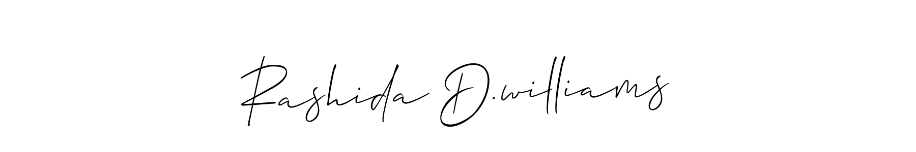 Allison_Script is a professional signature style that is perfect for those who want to add a touch of class to their signature. It is also a great choice for those who want to make their signature more unique. Get Rashida D.williams name to fancy signature for free. Rashida D.williams signature style 2 images and pictures png