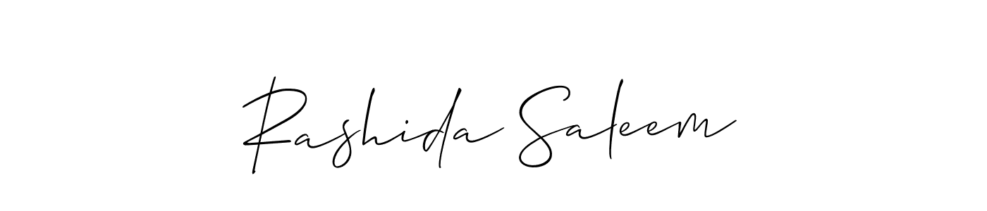 Design your own signature with our free online signature maker. With this signature software, you can create a handwritten (Allison_Script) signature for name Rashida Saleem. Rashida Saleem signature style 2 images and pictures png
