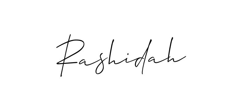 Make a beautiful signature design for name Rashidah. With this signature (Allison_Script) style, you can create a handwritten signature for free. Rashidah signature style 2 images and pictures png