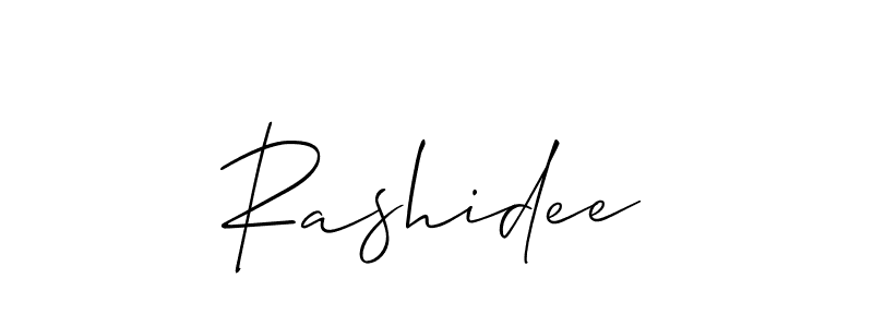 Make a beautiful signature design for name Rashidee. With this signature (Allison_Script) style, you can create a handwritten signature for free. Rashidee signature style 2 images and pictures png