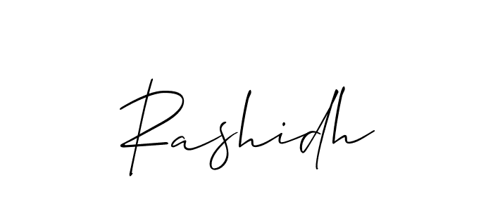 if you are searching for the best signature style for your name Rashidh. so please give up your signature search. here we have designed multiple signature styles  using Allison_Script. Rashidh signature style 2 images and pictures png