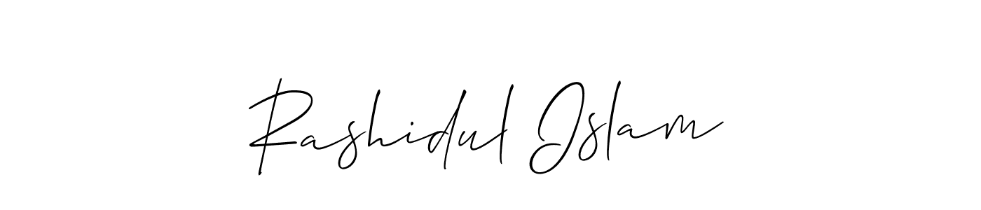 The best way (Allison_Script) to make a short signature is to pick only two or three words in your name. The name Rashidul Islam include a total of six letters. For converting this name. Rashidul Islam signature style 2 images and pictures png
